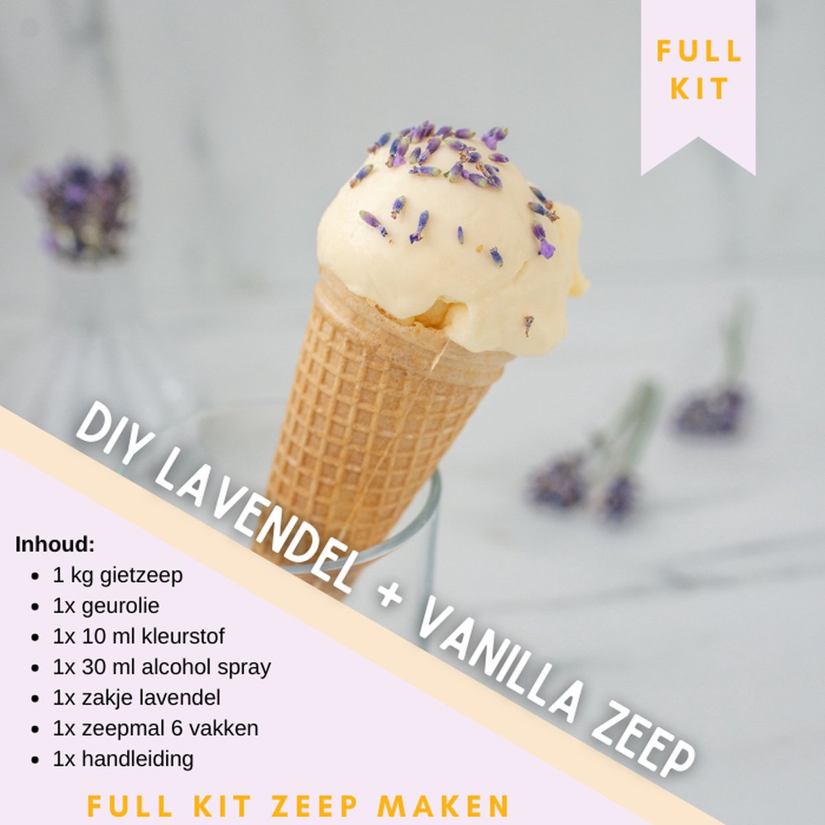 Zeep maken kit | DIY pakket | Lavendel + Vanille zeep | Gietzeep | Zeep DIY Kit | Zeep mal | MAIA Creative